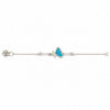 Teal Enamel Butterfly Bracelet with CZ Wings in 925 Silver