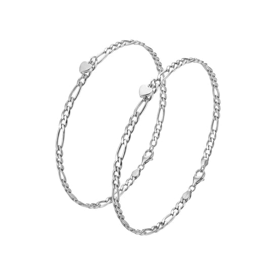 Minimal Figaro Chain Anklet for Women | 925 Sterling Silver