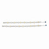 White Enamel Daisy Flower & CZ Disc Station Chain Anklet Set of 2 in 925 Silver