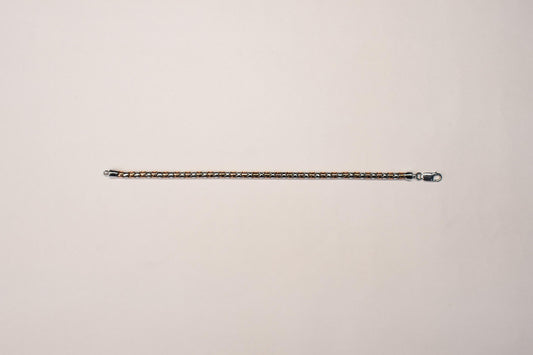 Shyni Jewelry men's two-tone Italian bracelet featuring alternating silver and rose gold-toned metal links
