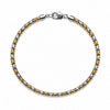 Two Tone Italian Byzantine King Chain Bracelet for Men in 925 Silver & Gold