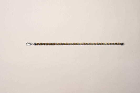 Two Tone Italian Byzantine King Chain Bracelet for Men in 925 Silver & Gold