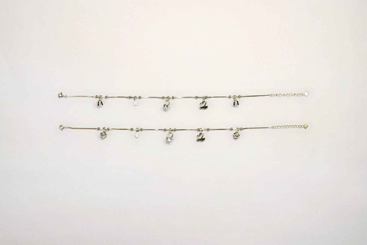 swan & flower charm anklet for women | 925 sterling silver payal