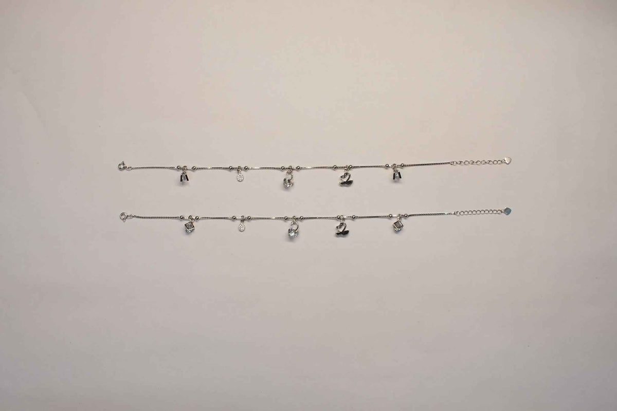 swan & flower charm anklet for women | 925 sterling silver payal