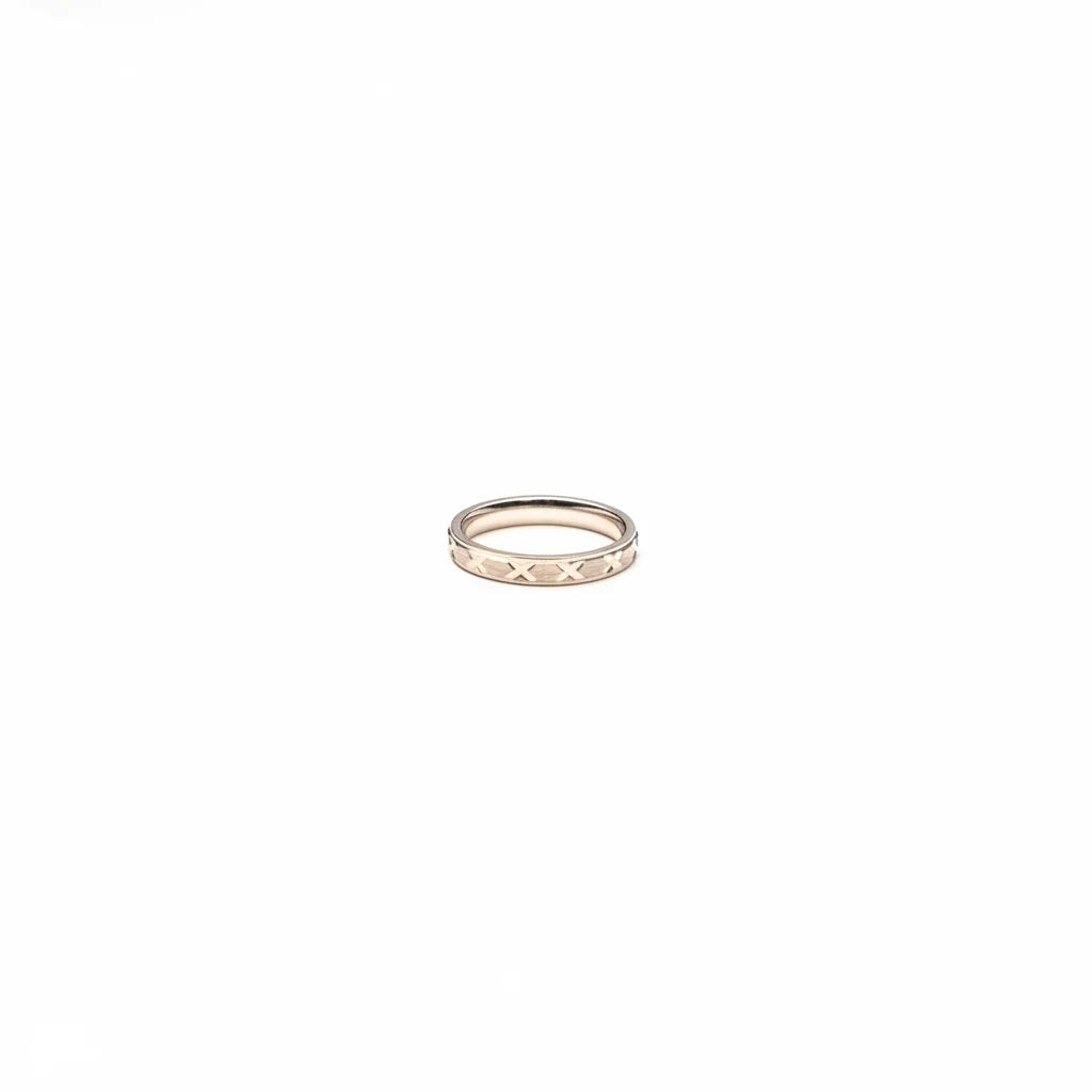 Shyni Jewelry 925 sterling silver men's band ring featuring a rugged cross-cut X-pattern textured design.