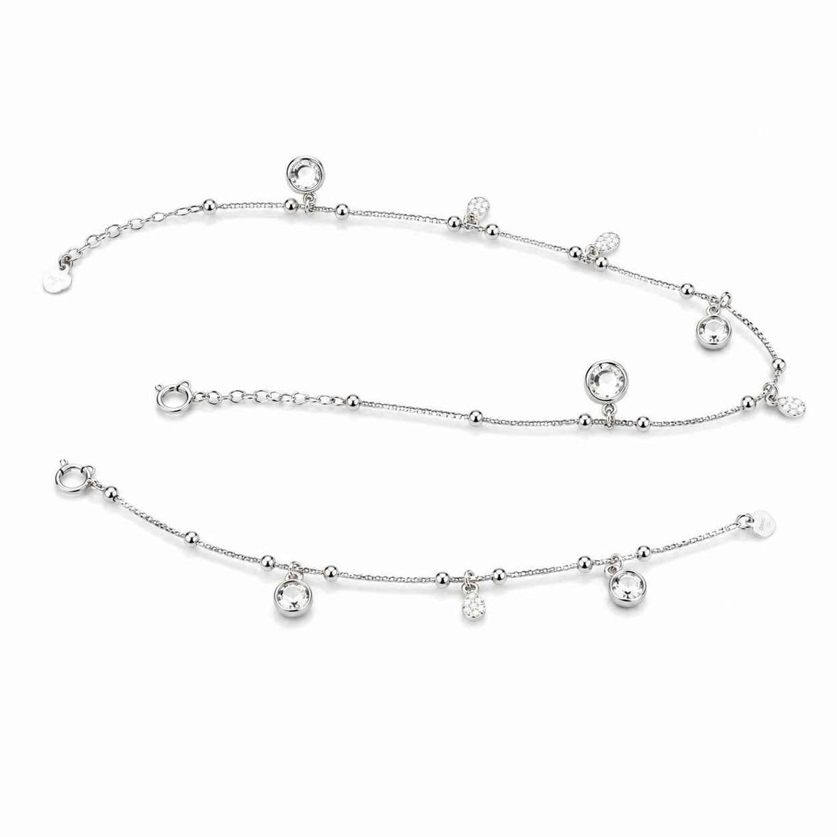 Crystal CZ Charm Anklet for Women | 925 Sterling Silver Payal