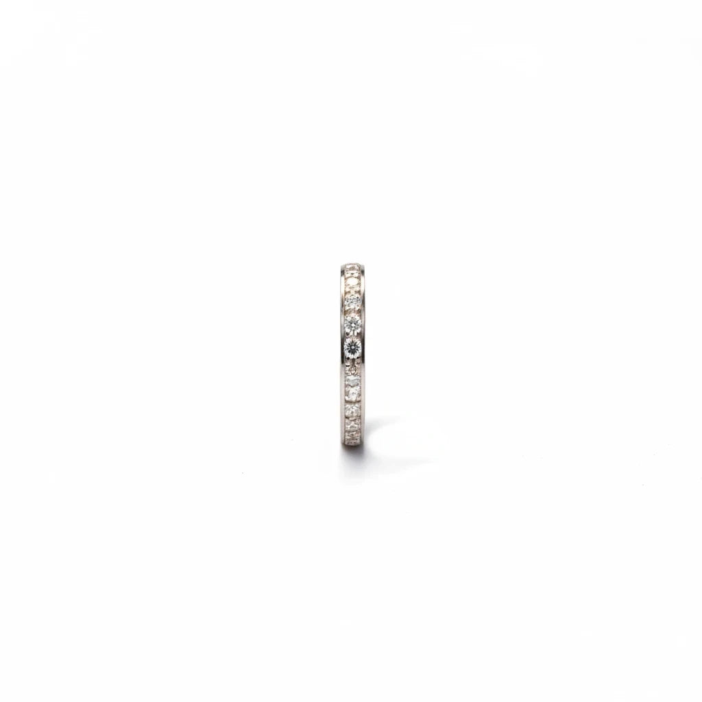 Shyni Jewelry unisex 925 sterling silver cutting band ring with a high-polish finish, side profile view.
