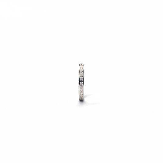 Shyni Jewelry unisex 925 sterling silver cutting band ring with a high-polish finish, side profile view.