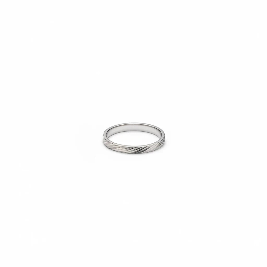 shyni jewelry men's 925 sterling silver band ring with a sleek polished finish and precision diagonal cuts