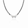 925 Sterling Silver Double Heart Mangalsutra Pendant with Mala | Bridal & Daily Wear