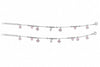Pink CZ Mixed Charm Dangler Satellite Chain Anklet Set of 2 in 925 Silver