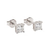 Classic Princess Cut CZ Solitaire Stud Earrings in 925 Silver