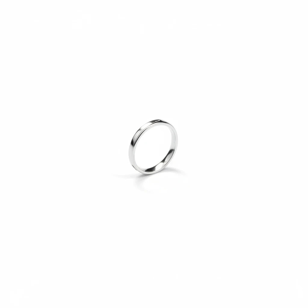 Shyni Jewelry refined 925 sterling silver band ring for men featuring a polished finish and clean beveled edges.
