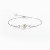 Sunflower Enamel Heart Charm Bracelet for Women | 925 Silver