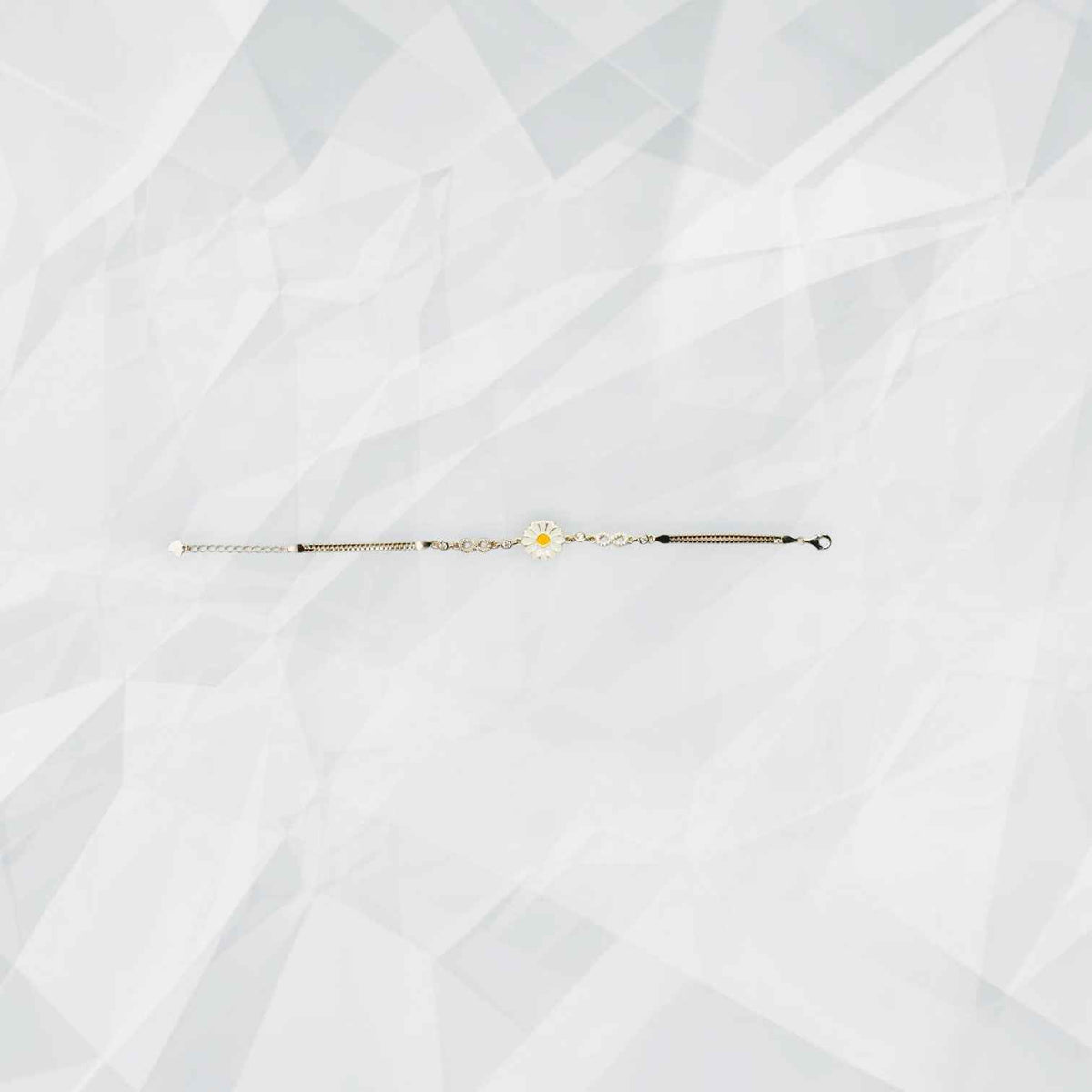 sunflower enamel infinity bracelet for women | 925 silver