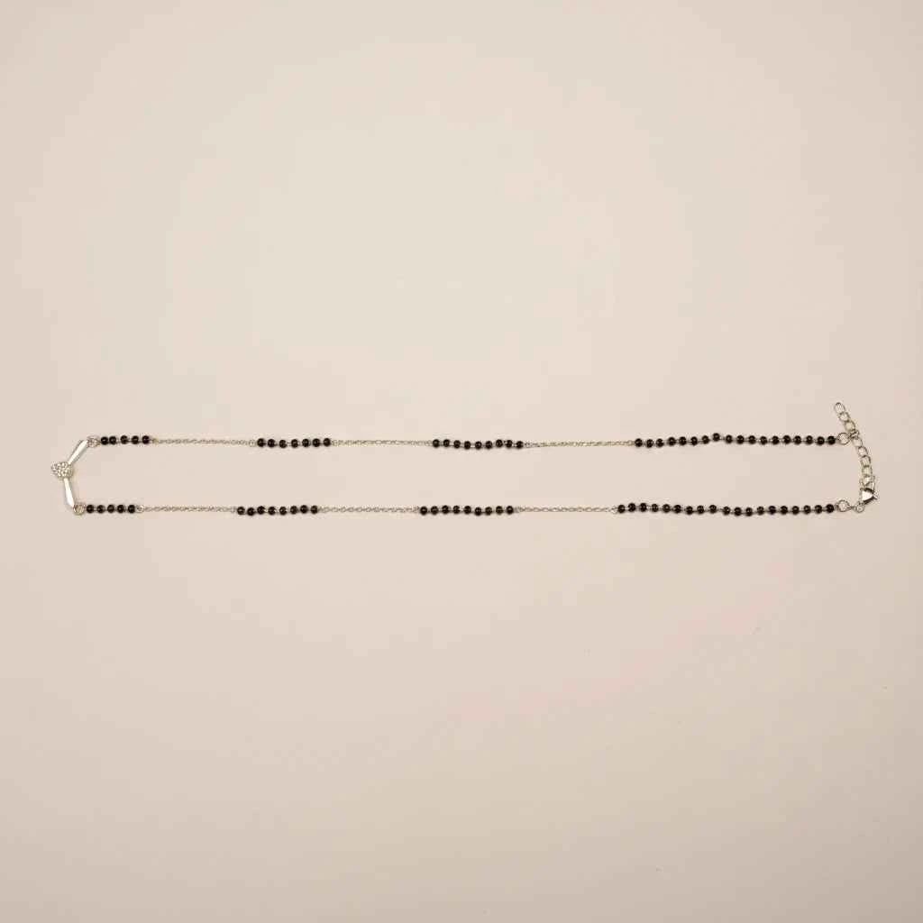 v shape mangalsutra pendant with stone & mala