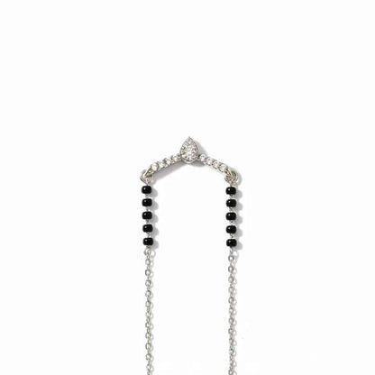 V Shape Mangalsutra Pendant with Stone & Mala