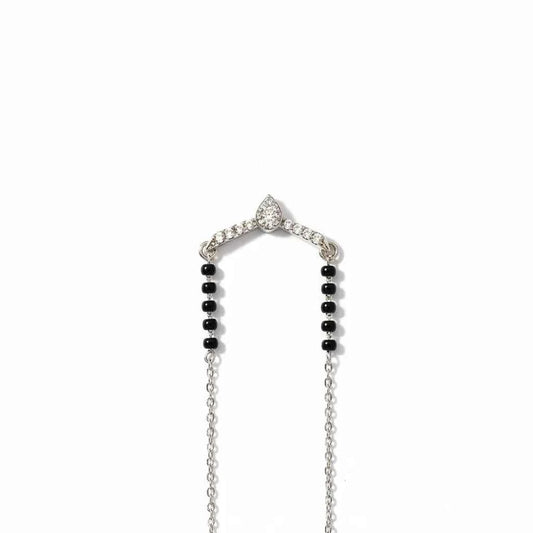 V Shape Mangalsutra Pendant with Stone & Mala