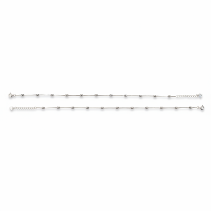 Silver Beads Anklet - Photo 1