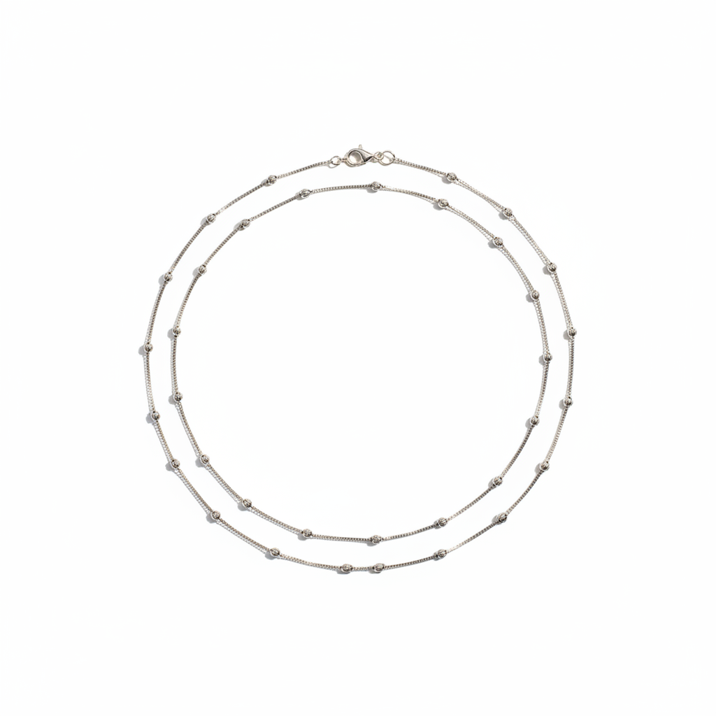 silver beads anklet - photo 2