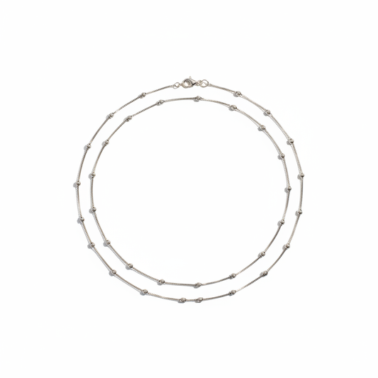 Silver Beads Anklet - Photo 2