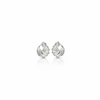 Sculptural Twisted Leaf CZ Stud Earrings in 925 Silver