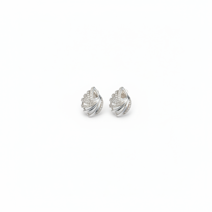 Twisted Leaf CZ Earrings - Photo 2