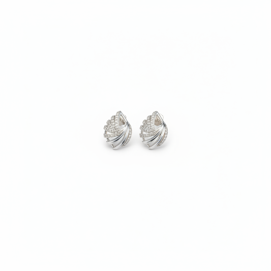 Twisted Leaf CZ Earrings - Photo 2