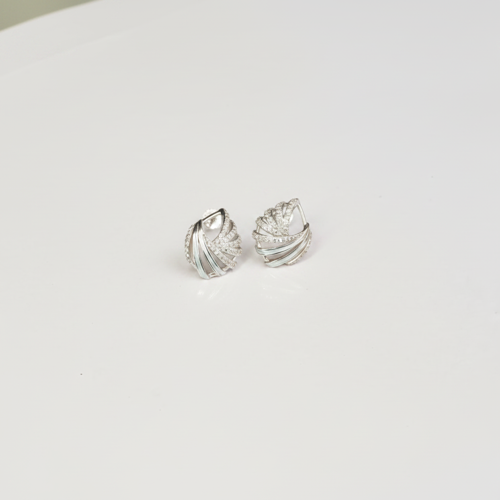 twisted leaf cz earrings - photo 5